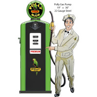 Polly Premium Gas Pump Metal Sign - 19" x 30"