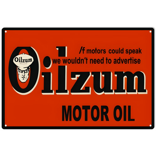 Oilzum Motor Oil Gas Station Garage Shop Metal Sign - 12" x 18"