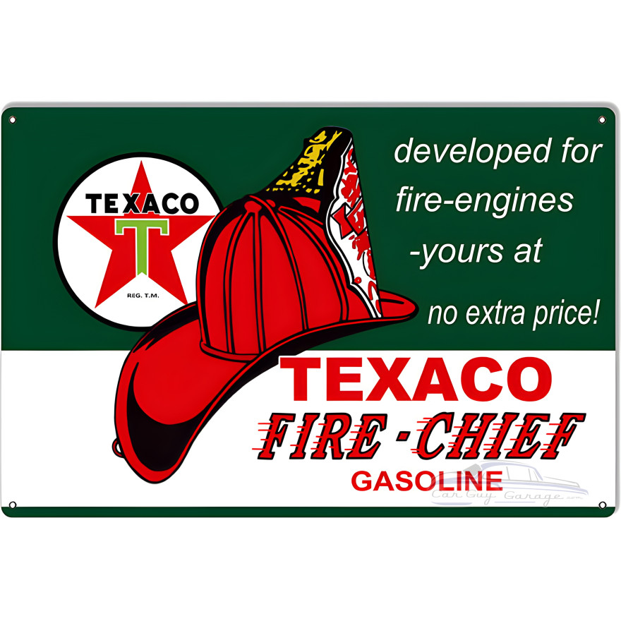 Texaco Fire Chief Motor Oil Metal Sign - 12" x 18" Texaco Fire Chief Motor Oil Metal Sign - 12" x 18"