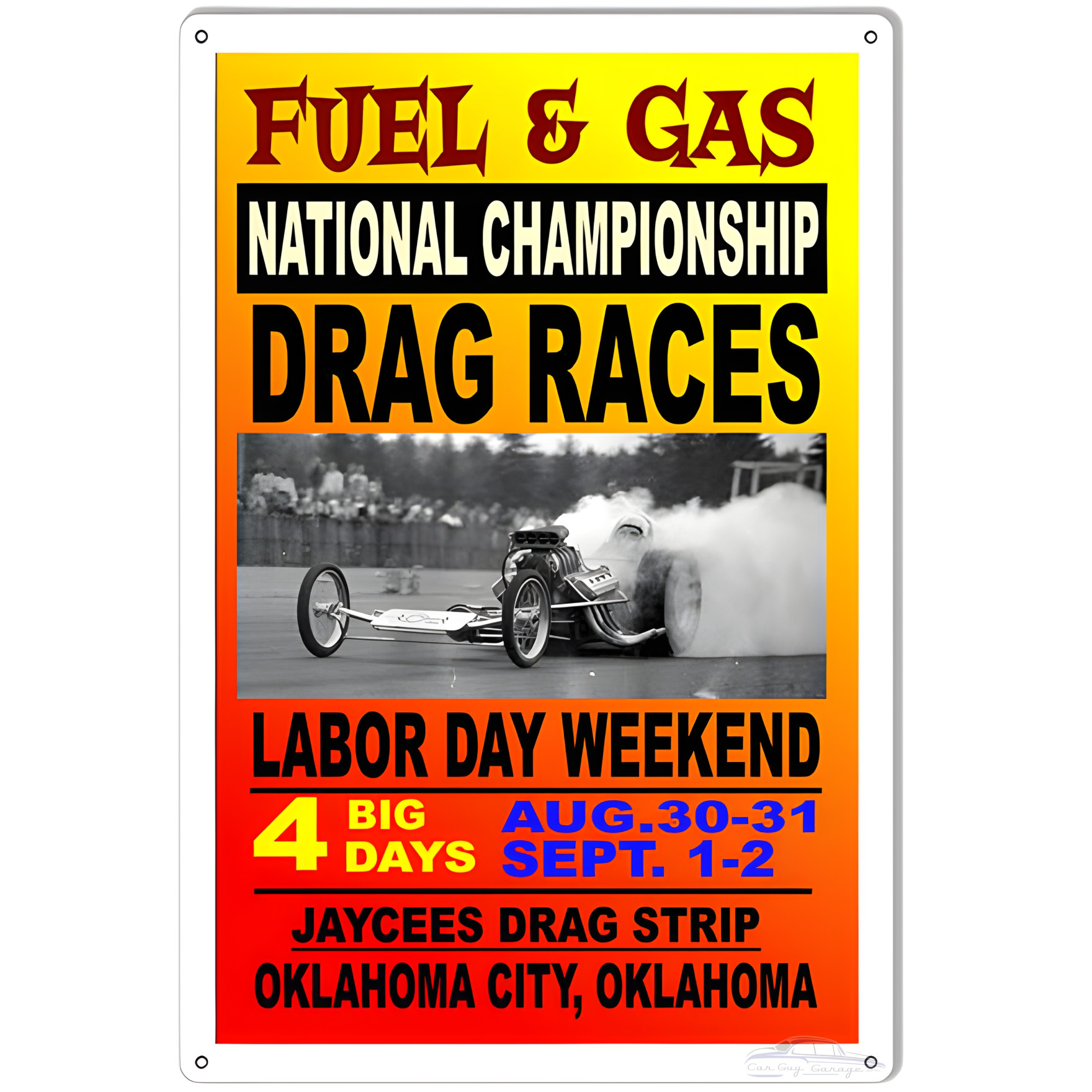 No Drag Racing Signage Fuel and Gas Drag Racing Metal Sign - 12x18