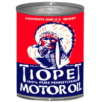 Tiopet Motor Oil Reproduction Can Cut Out Gas Station Metal Sign - 7.25" x 10.5"