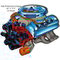 Hemi High Performance Engine Metal Sign - 20" x 18"