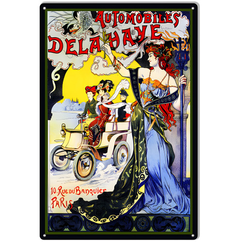 Automobiles Delahaye Reproduction Vintage Garage Shop Metal Sign - 12" x 18"