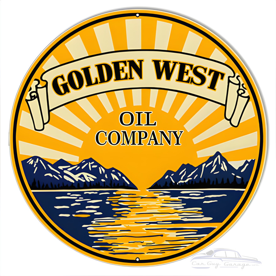 Golden West Motor Oil Metal Sign - 14" Round Golden West Motor Oil Metal Sign - 14" Round