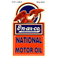 Enarco National Motor Oil Reproduction Gas Station Metal Sign - 17.5" x 28.5"