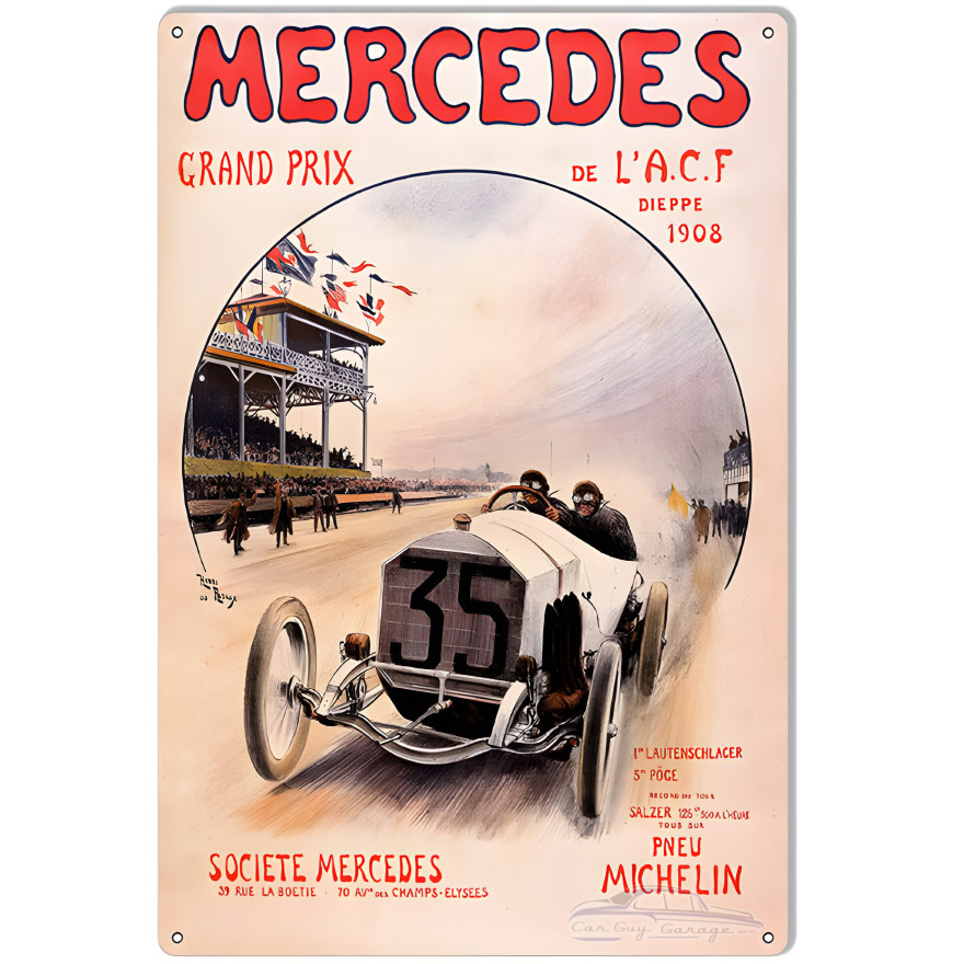Mercedes Grand Prix Reproduction Large Motor Speedway Metal Sign - 16" x 24" Mercedes Grand Prix Reproduction Large Motor Speedway Metal Sign - 16" x 24"