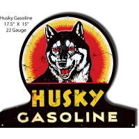 Husky Gasoline Distressed Metal Sign - 15" x 17.5"