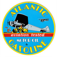Atlantic Motor Oil Metal Sign - 18" Round