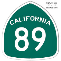 California Highway 89 Metal Sign - 12" x 12"