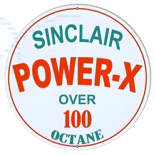 Sinclair Power-X Motor Oil Metal Sign - 24" Round