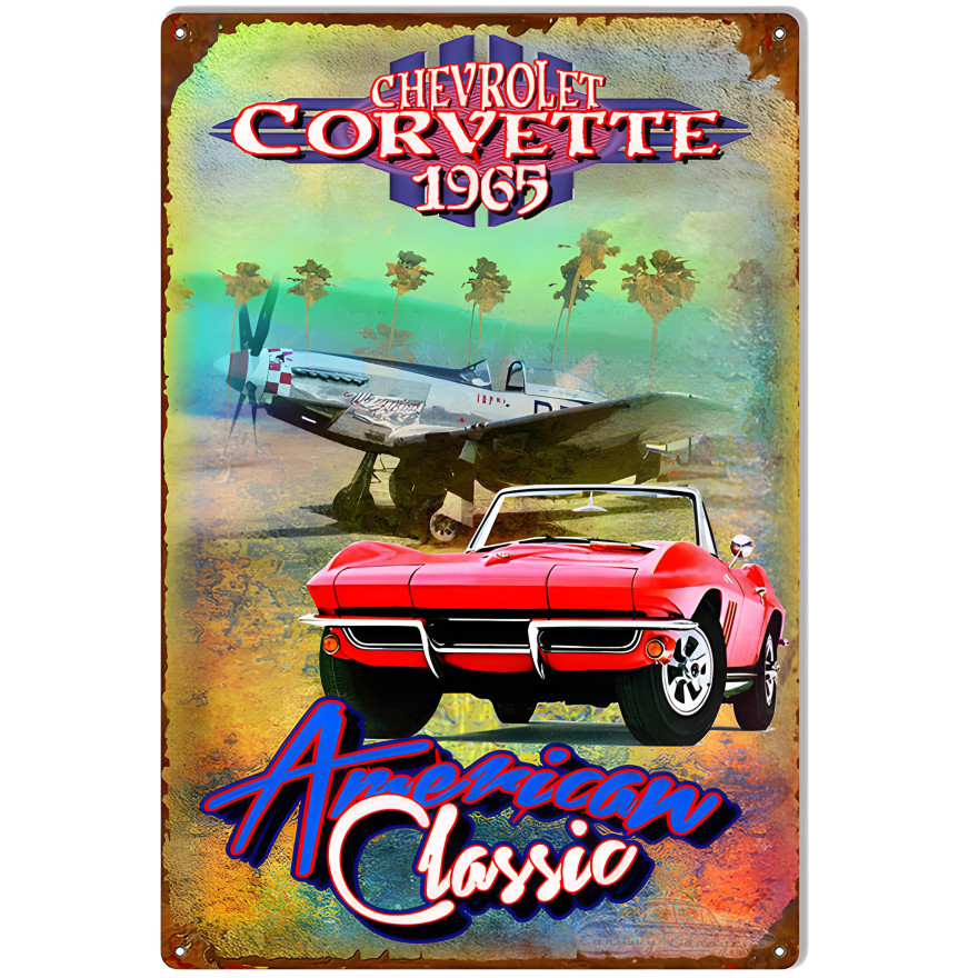 Chevrolet Corvette 1965 Metal Sign - 12" x 18" Chevrolet Corvette 1965 Metal Sign - 12" x 18"