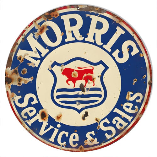Morris Service And Sales Metal Sign - 14" Round