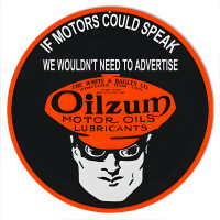 Oilzum Motor Oil Metal Sign - 14" Round