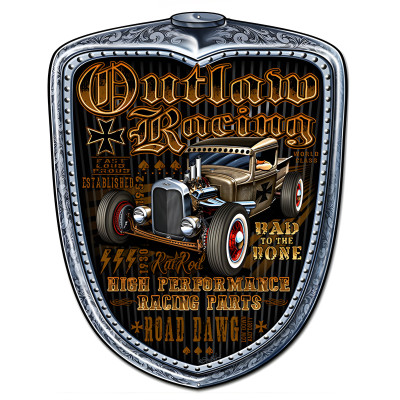 Hot Rod Metal Sign - Outlaw Racing Parts