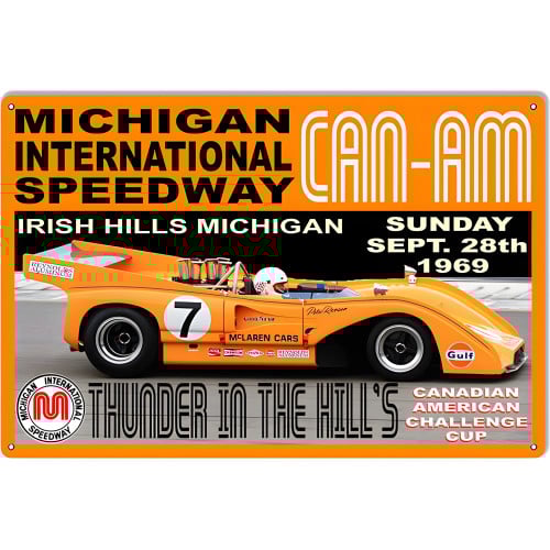 CAN-AM Thunder In The Hills Motor Speedway Metal Sign - 12" x 18"