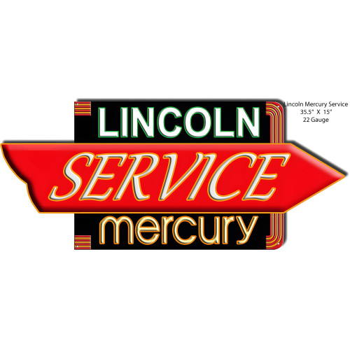 Lincoln Mercury Garage Shop Large Man Cave Metal Sign - 15" x 35.5"