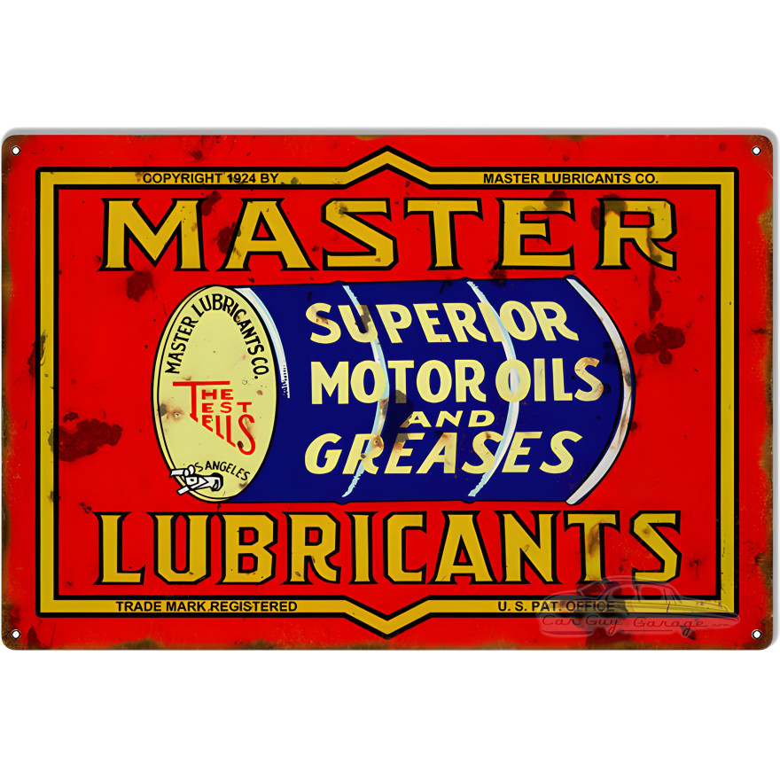 Master Lubricants Motor Oil Metal Sign - 16" x 24" Master Lubricants Motor Oil Metal Sign - 16" x 24"