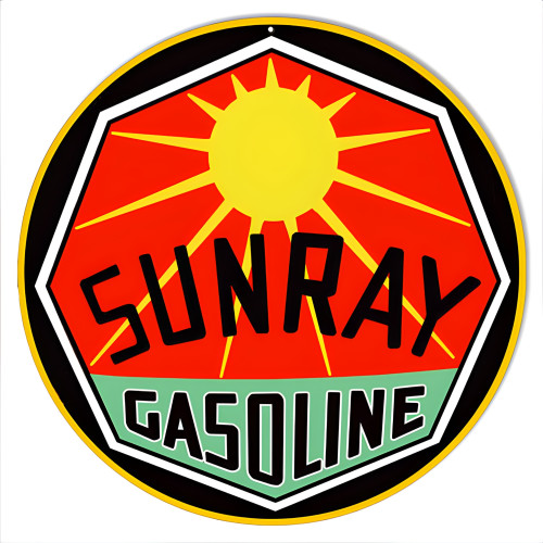 Sunray Gasoline Motor Oil Metal Sign - 14" x 14"