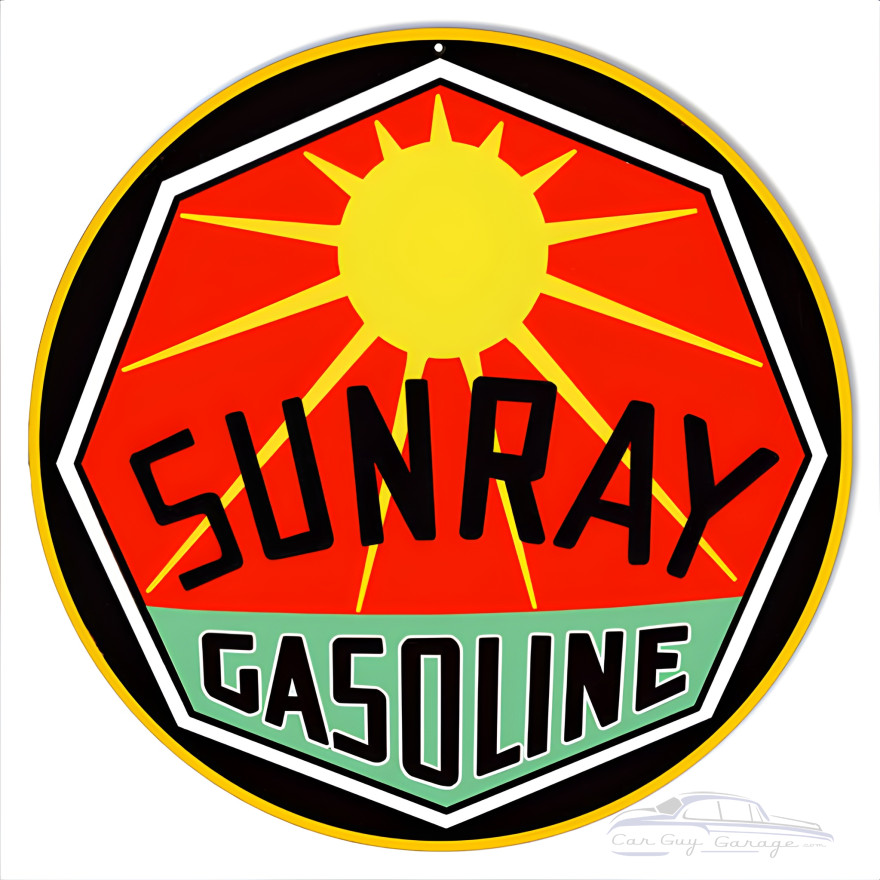 Sunray Gasoline Motor Oil Metal Sign - 14" x 14" Sunray Gasoline Motor Oil Metal Sign - 14" x 14"