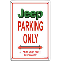 Jeep Parking Only Metal Sign - 12" x 18"