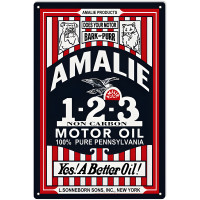 Amalie 1 2 3 Motor Oil Metal Sign - 12" x 18"