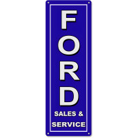 Ford Sales & Service Metal Sign - 8" x 24"