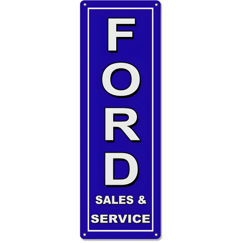 Ford Sales & Service Metal Sign - 8" x 24"