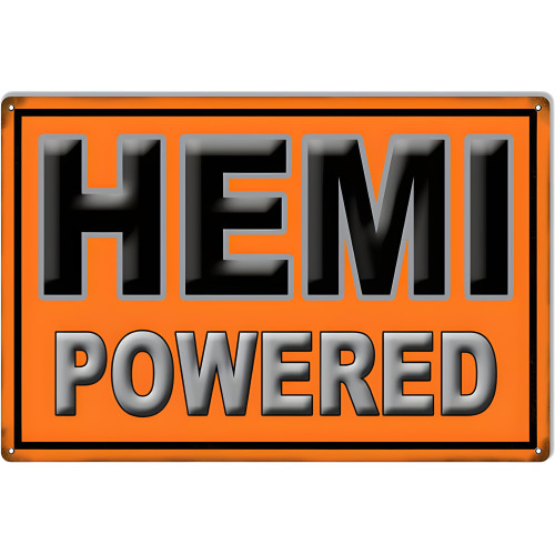 Hemi Powered Reproduction Gas Station Metal Sign - 12" x 18"