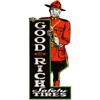 Distressed Good Rich Tires Reproduction Metal Sign - 10" x 23"