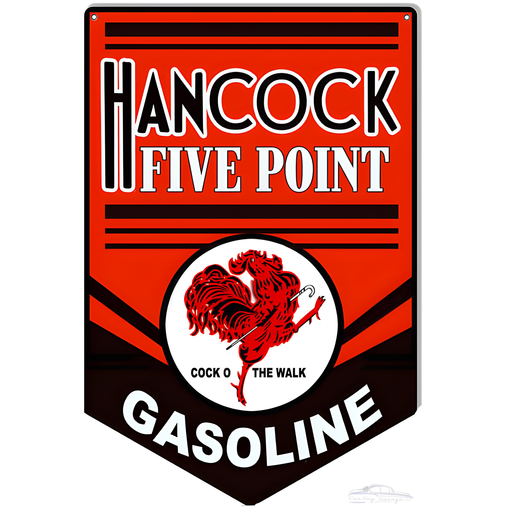 Hancock Five Point Gasoline Motor Oil Metal Sign - 16" x 24"