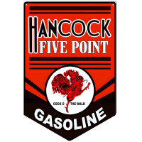 Hancock Five Point Gasoline Motor Oil Metal Sign - 16" x 24"