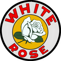 White Rose Motor Oil Gas Station Metal Sign - 14" Round
