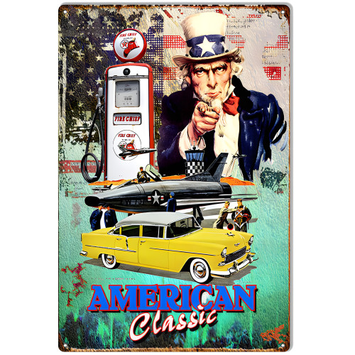 Fire Chief American Classic Metal Sign - 12" x 18"