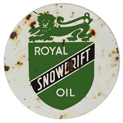 Snowdrift Motor Oil Metal Sign - 18" Round