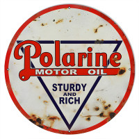 Polarine Sturdy And Rich Motor Oil Metal Sign - 30" Round
