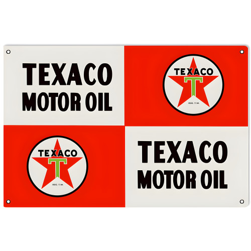 Texaco Motor Oil Metal Sign - 16" x 24"