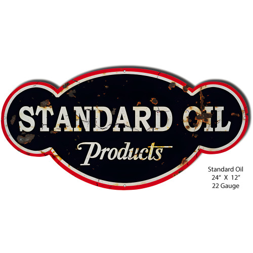 Vintage Standard Oil Reproduction Metal Sign - 12" x 24"