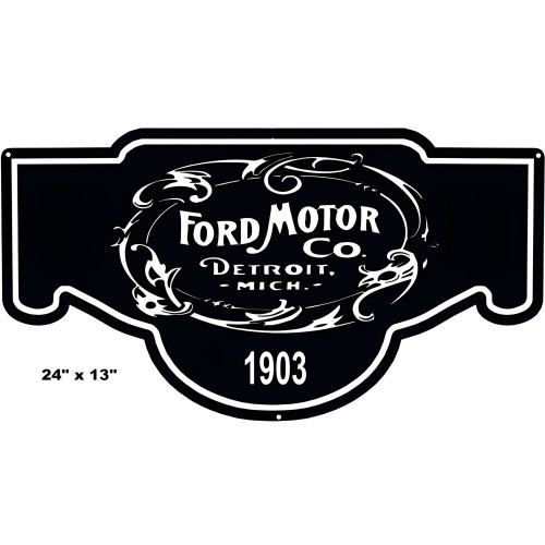 Ford Motor 1903 Laser Cut Out Reproduction Metal Sign - 13" x 24"