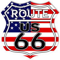 Route US 66 Metal Sign - 15" x 15"