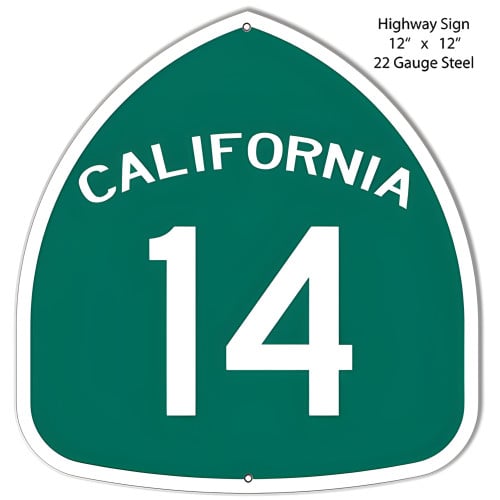 California Highway Laser Cut Out Metal Sign - 12" x 12"