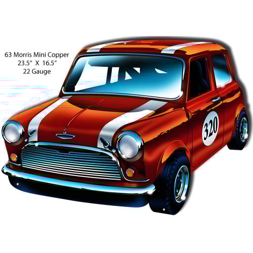 Morris Mini Cooper 63 Metal Sign - 16.5" x 23.5"