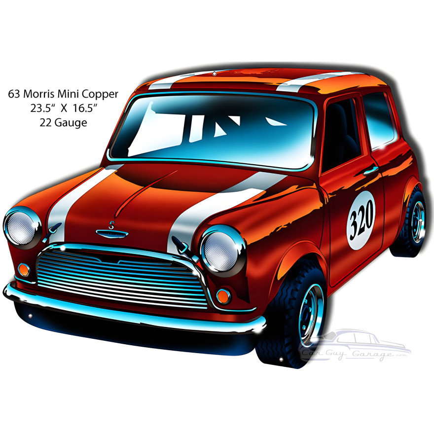Morris Mini Cooper 63 Metal Sign - 16.5" x 23.5" Morris Mini Cooper 63 Metal Sign - 16.5" x 23.5"
