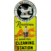 Registered AC Spark Plug Cleaning Station Metal Sign - 10.2" x 23.2"