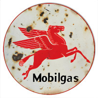 Mobilgas Gasoline Metal Sign - 14" Round