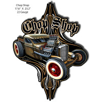 Chop Shop Hot Rod Laser Cut Out Garage Art Metal Sign - 17.6" x 23.2"