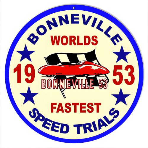 1953 Bonneville Speed Trials Motor Speedway Metal Sign - 14" Round