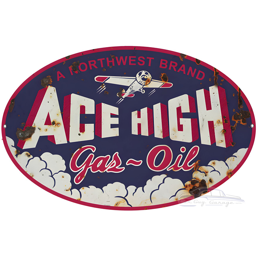 Northwest Ace High Gas Motor Oil Metal Sign - 9" x 14" Northwest Ace High Gas Motor Oil Metal Sign - 9" x 14"