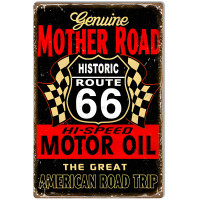 Mother Road Motor Oil Metal Sign - 12" x 18"