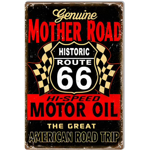 Mother Road Motor Oil Metal Sign - 12" x 18"