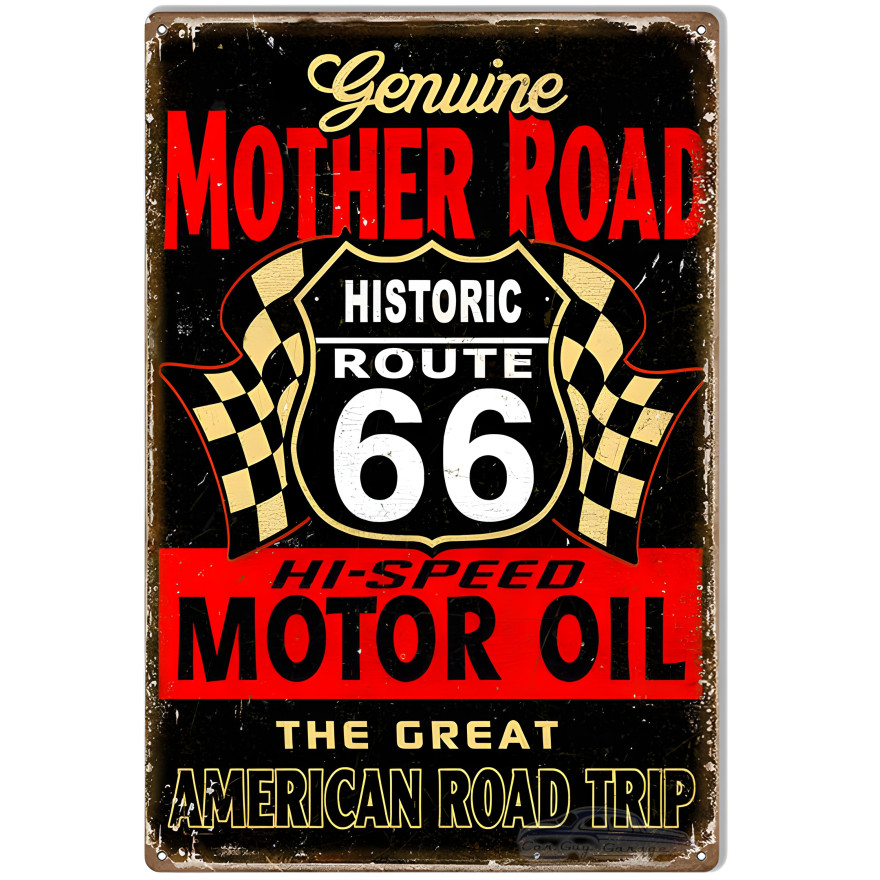 Mother Road Motor Oil Metal Sign - 12" x 18" Mother Road Motor Oil Metal Sign - 12" x 18"